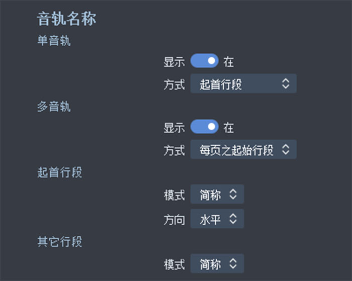 音轨名称