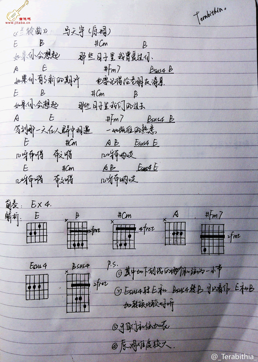 马天宇-兰铃曲吉他谱