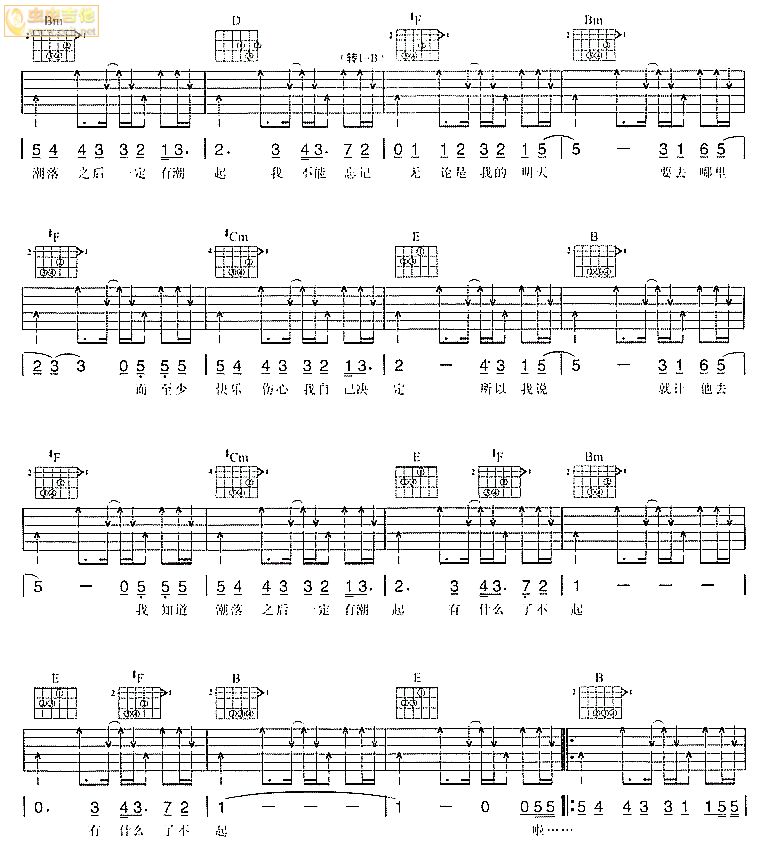 人生海海吉他谱-91吉他谱