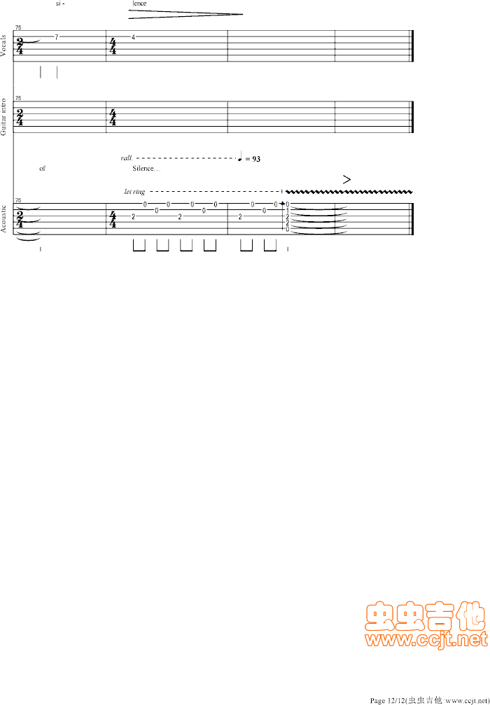 寂静之声吉他谱-91吉他谱