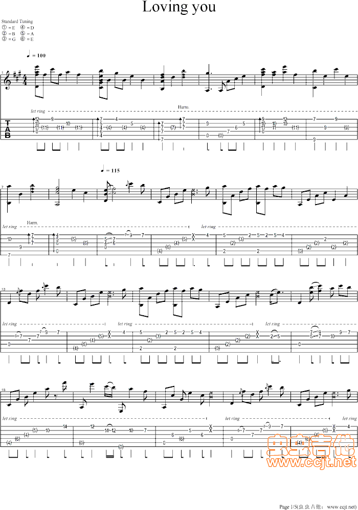 Lovingyou吉他谱-91吉他谱
