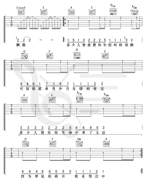 一生有你吉他谱-91吉他谱