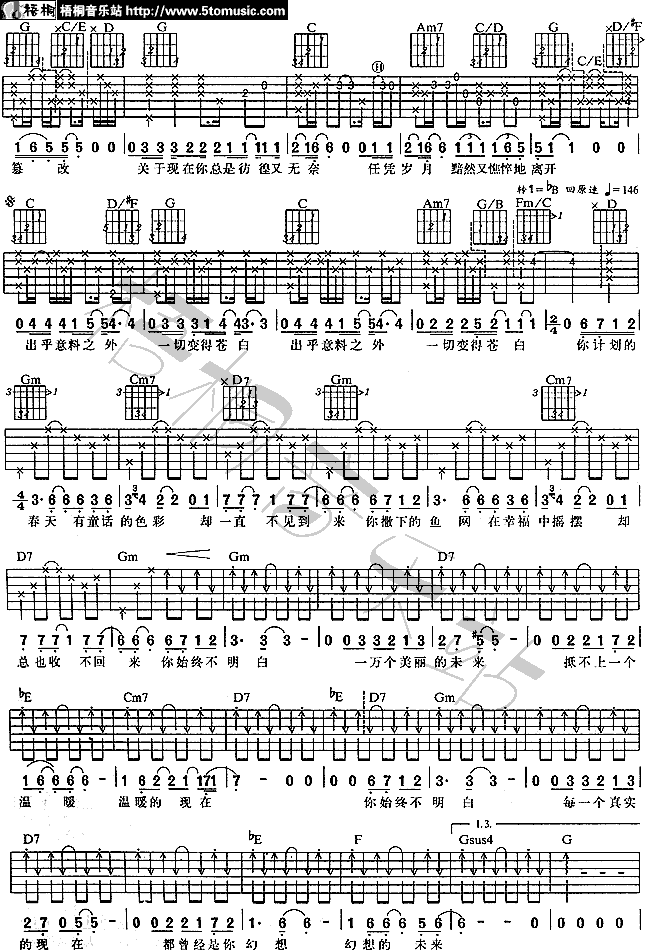 关于现在，关于未来吉他谱-91吉他谱