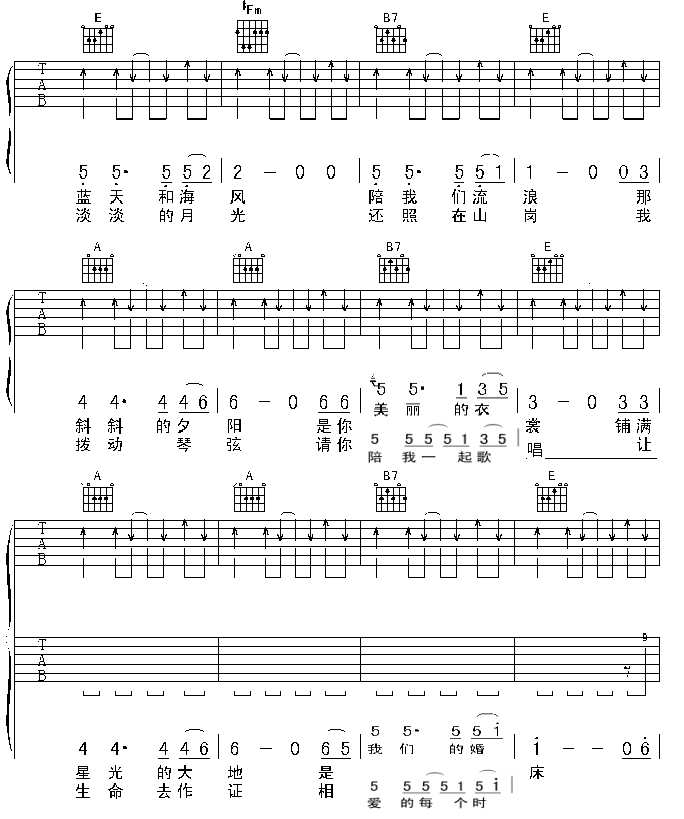 我们去远方吉他谱-91吉他谱