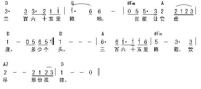 三百六十五里路吉他谱-91吉他谱