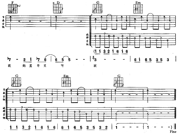 男人真命苦吉他谱-91吉他谱