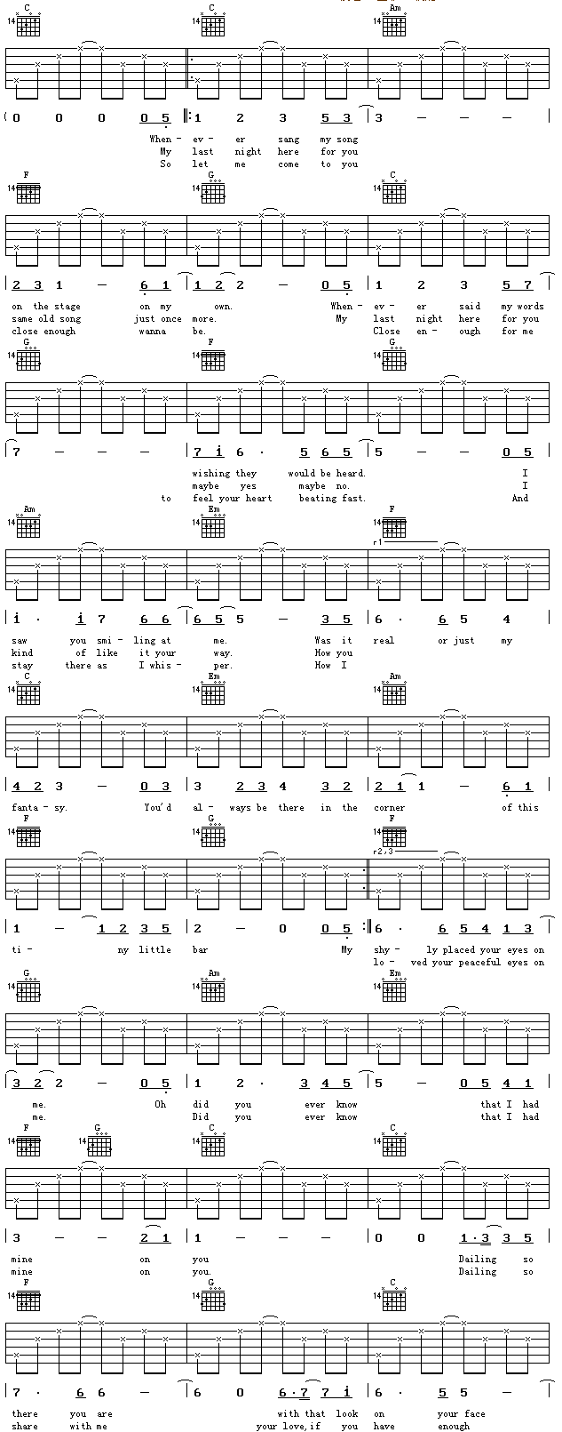 eyesoneme吉他谱-91吉他谱