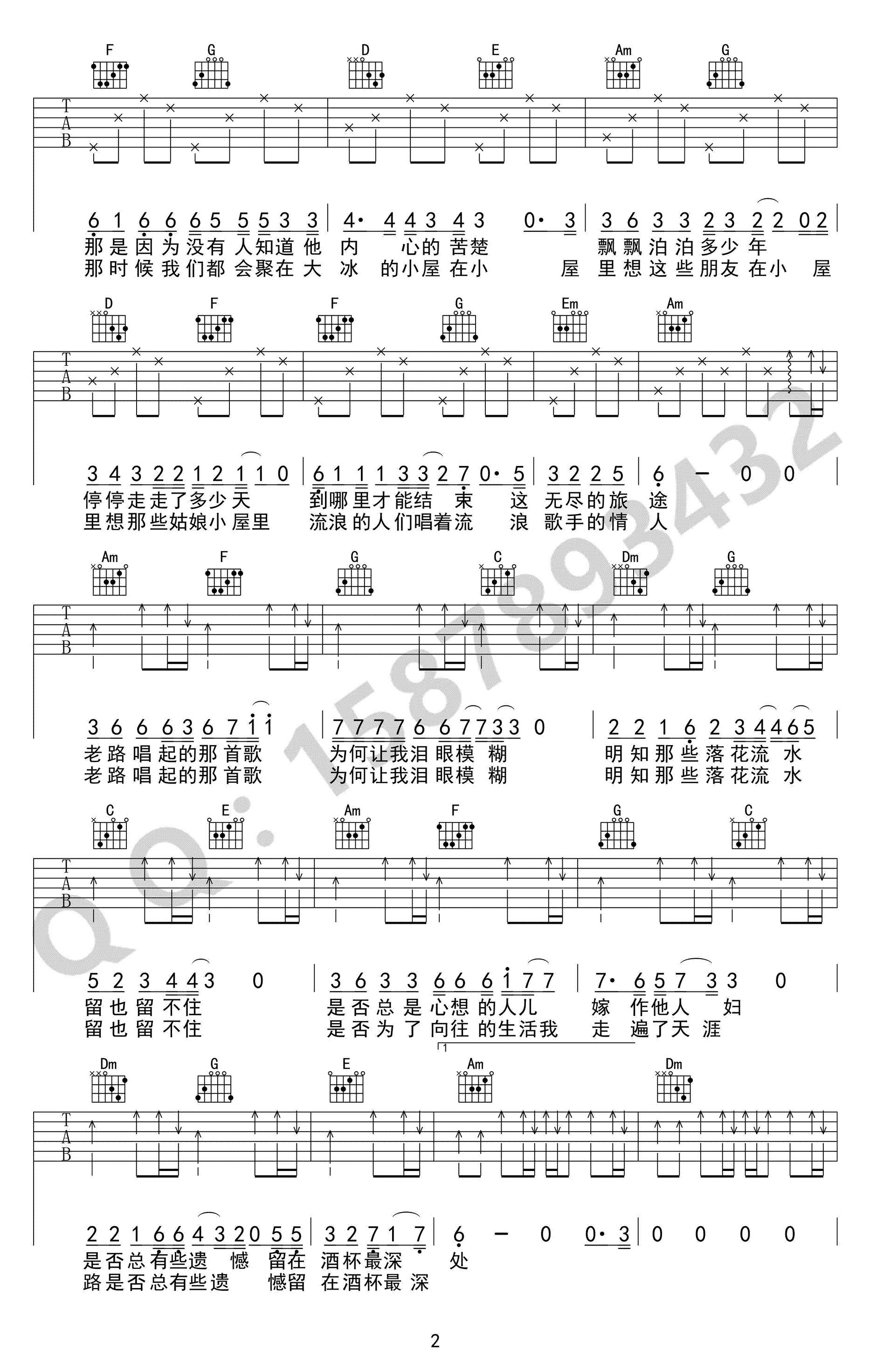 靳松老路小路吉他谱