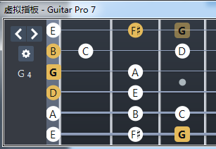 G、Gmaj7和弦内音示意图