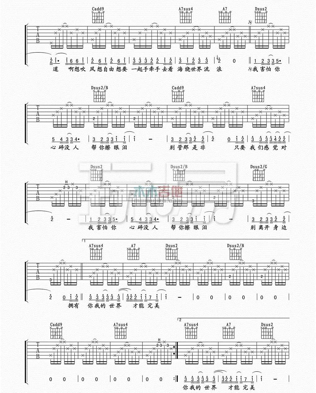 周杰伦《暗号》吉他谱-Guitar Music Score