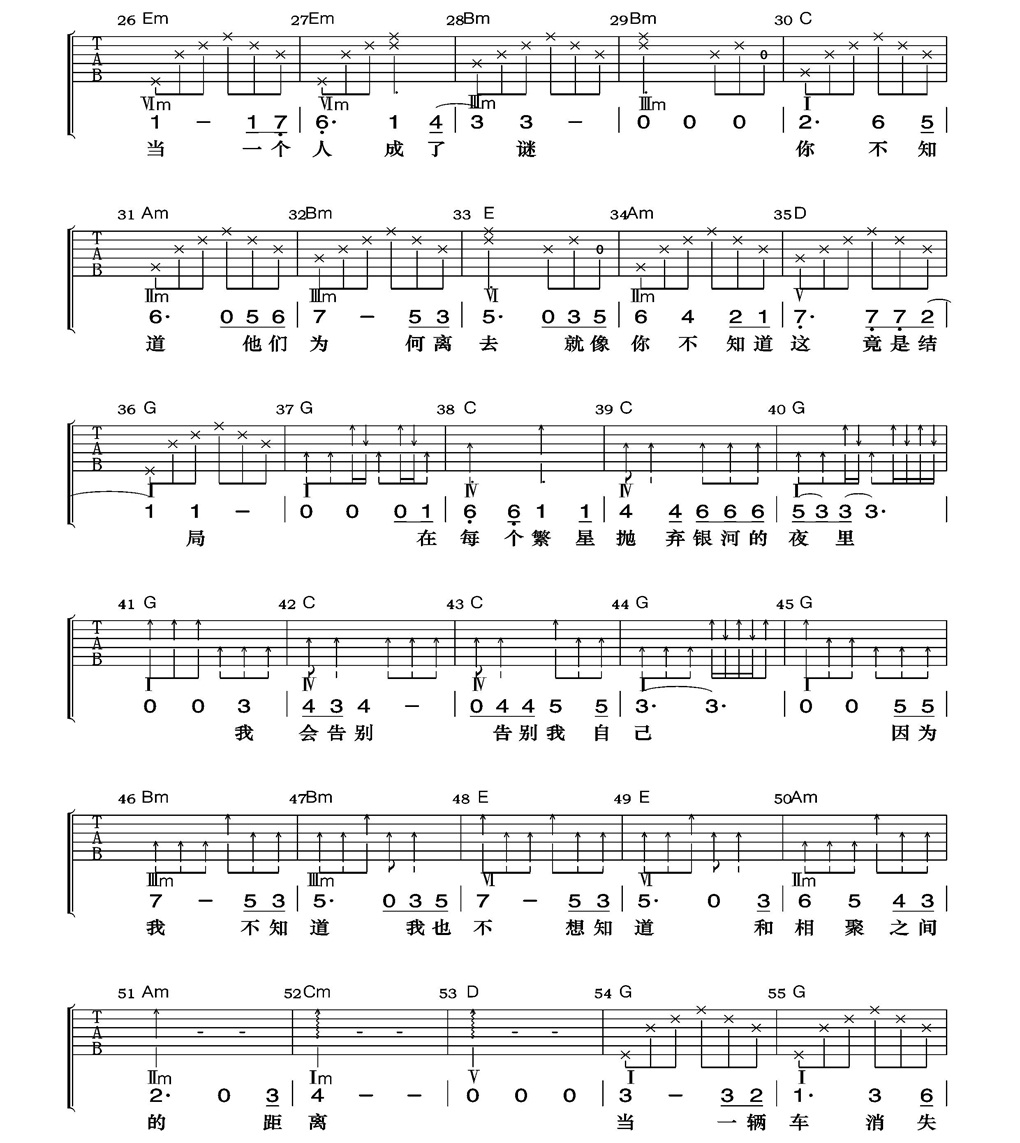 邓紫棋《后会无期》吉他谱-Guitar Music Score