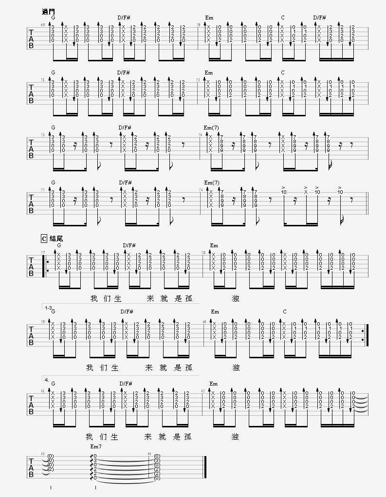 李志《梵高先生》吉他谱-Guitar Music Score