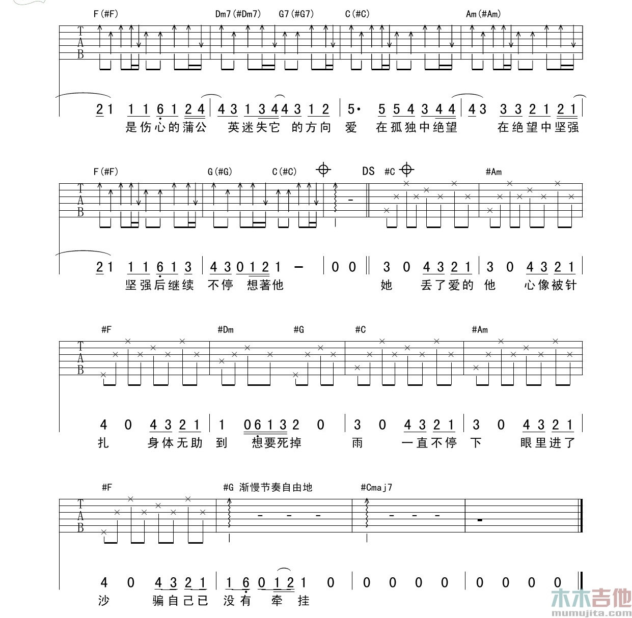 王心凌《花的嫁纱》吉他谱-Guitar Music Score