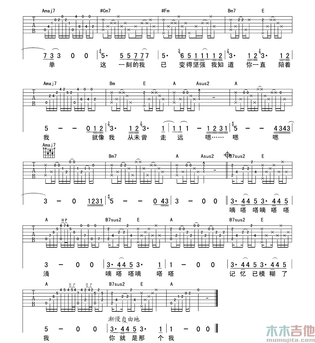 曹方《纪念册》吉他谱-Guitar Music Score