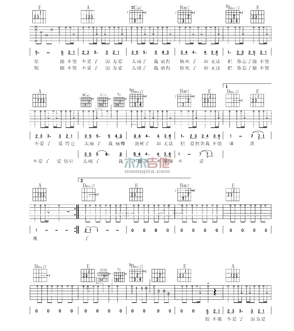 吴克群《爱太痛》吉他谱-Guitar Music Score