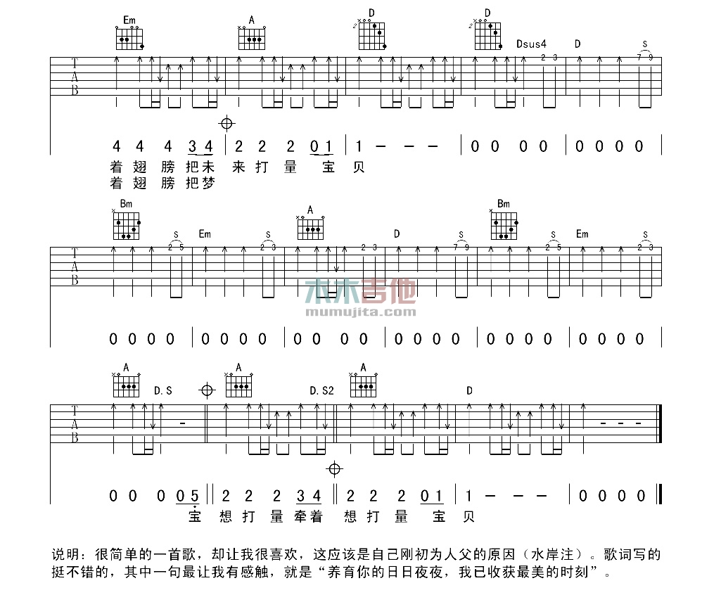 水木年华《宝贝你听到了吗》吉他谱-Guitar Music Score