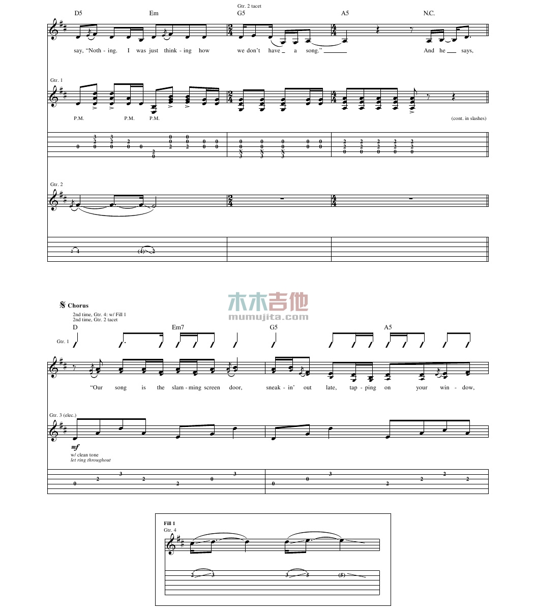 Taylor,Swift《Our Song》吉他谱-Guitar Music Score