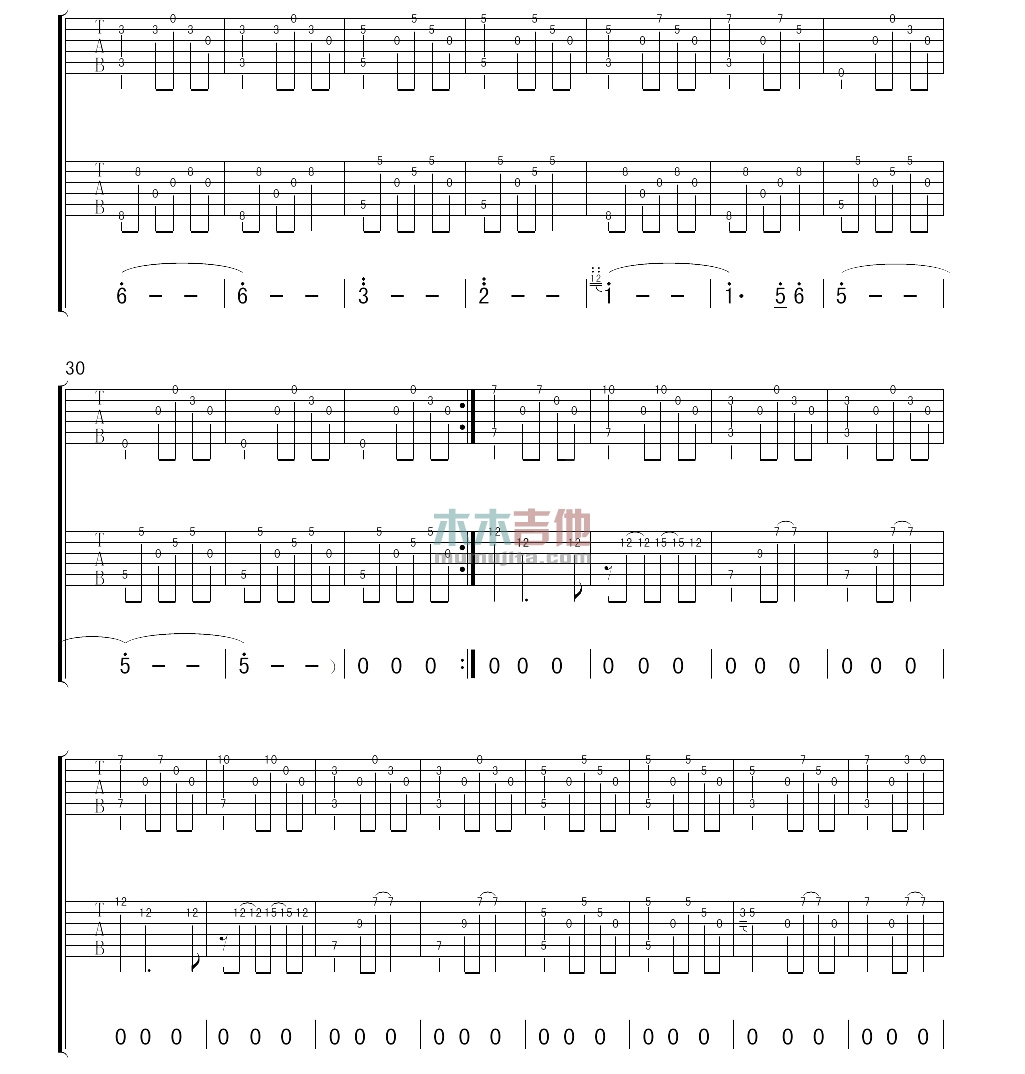 痛仰乐队《生命中最美丽的一天》吉他谱(F调)-Guitar Music Score