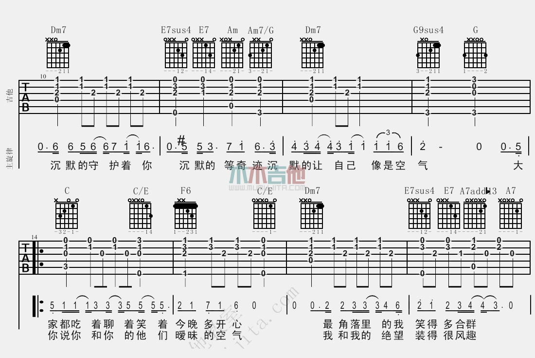 杨宗纬《洋葱》吉他谱(C调)-Guitar Music Score