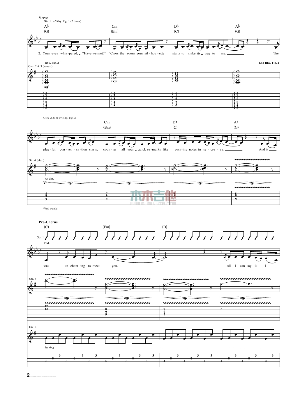 Taylor,Swift《Enchanted》吉他谱-Guitar Music Score