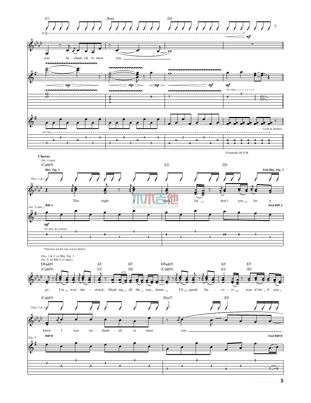 Taylor,Swift《Enchanted》吉他谱-Guitar Music Score