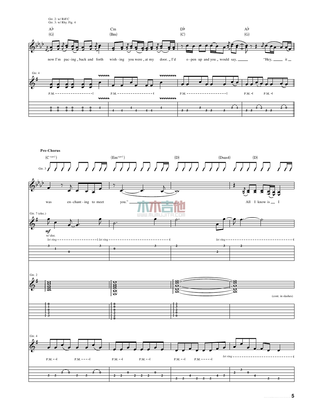 Taylor,Swift《Enchanted》吉他谱-Guitar Music Score