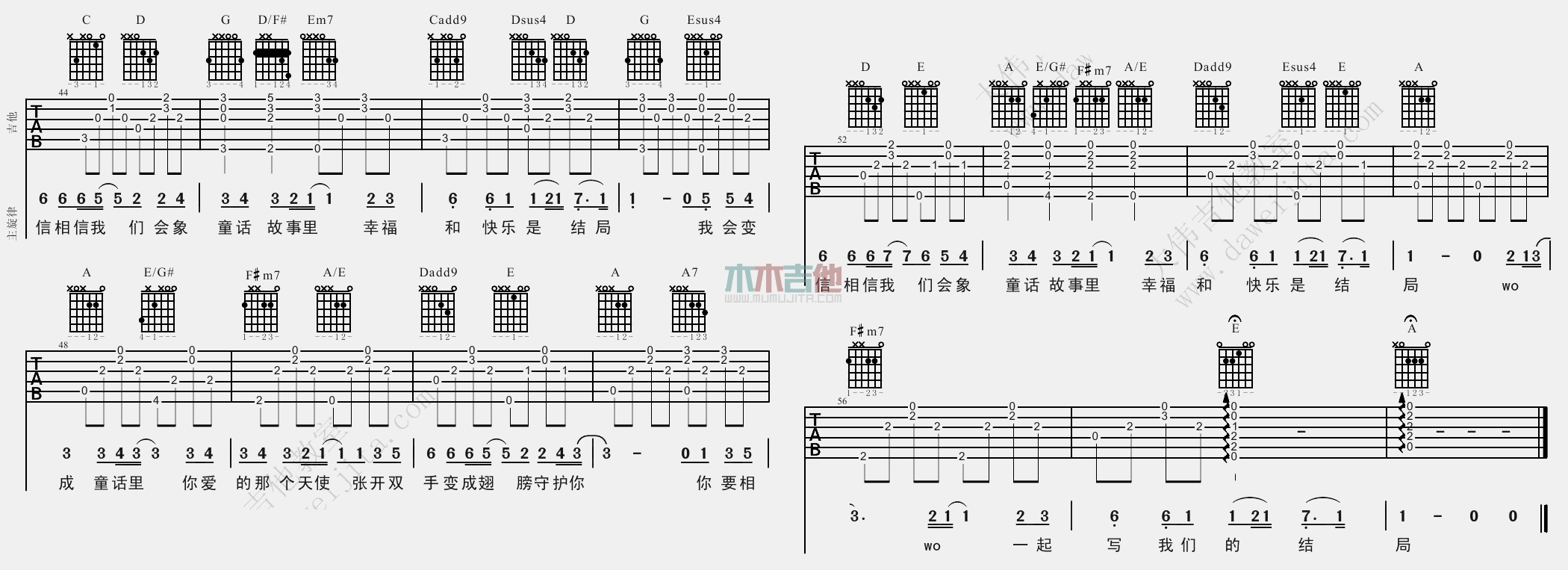 光良《童话》吉他谱-Guitar Music Score