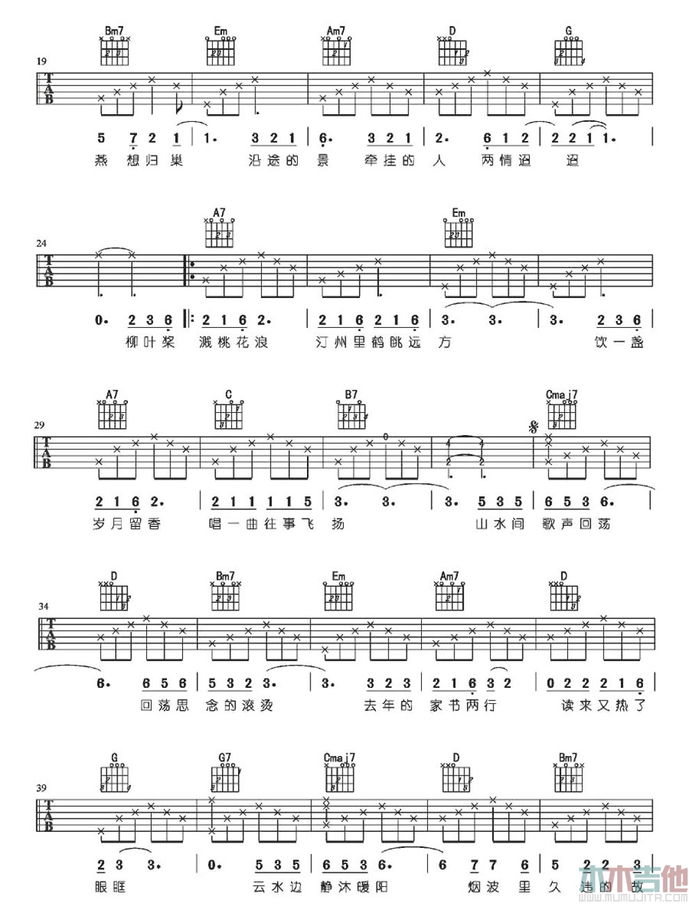 张杰,张靓颖《燕归巢》吉他谱-Guitar Music Score