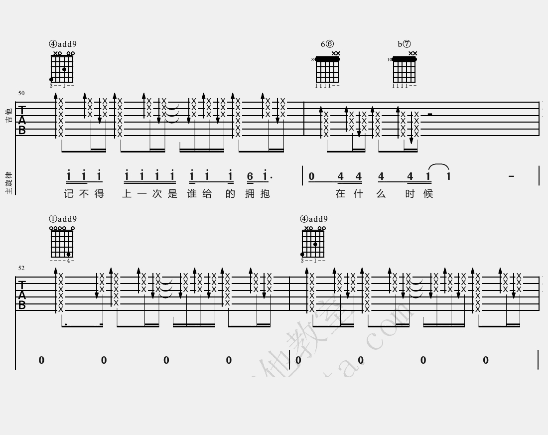 李宗盛《山丘》吉他谱(降E调)-Guitar Music Score