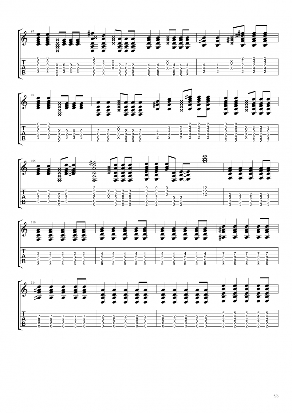 丁当《手掌心 指弹 》吉他谱-Guitar Music Score