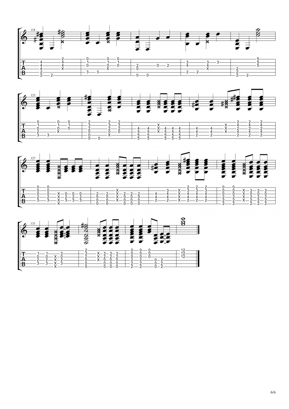 丁当《手掌心 指弹 》吉他谱-Guitar Music Score