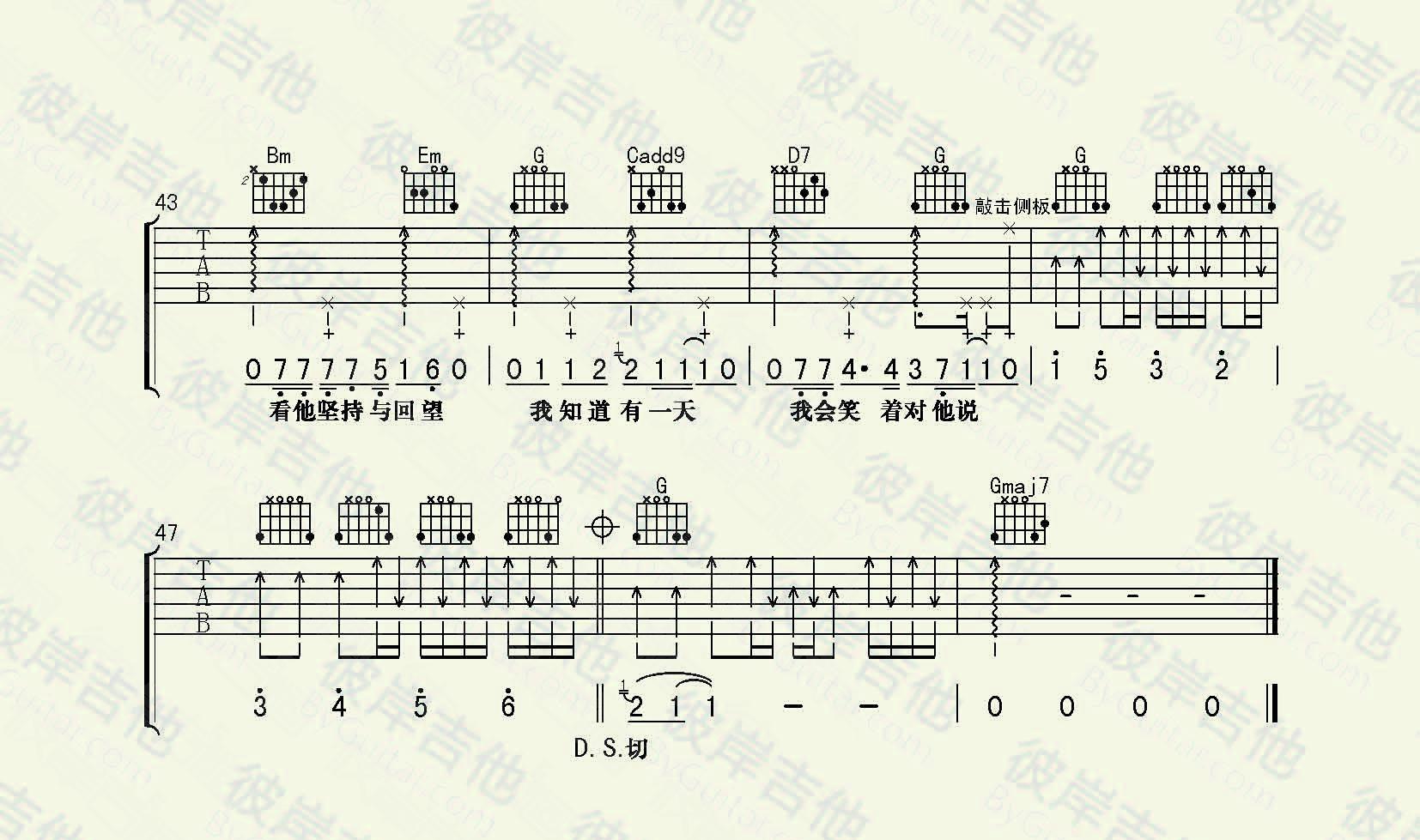 许巍《生活不止眼前的苟且》吉他谱-Guitar Music Score