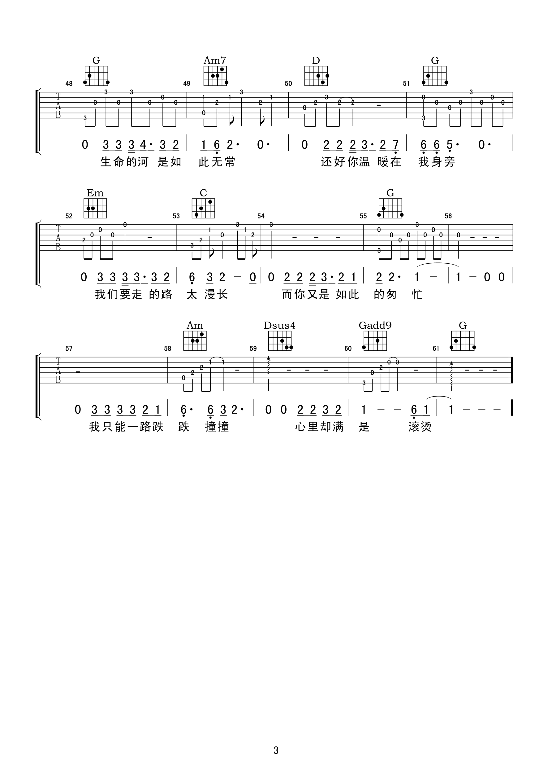 品冠《还好有你》吉他谱-Guitar Music Score