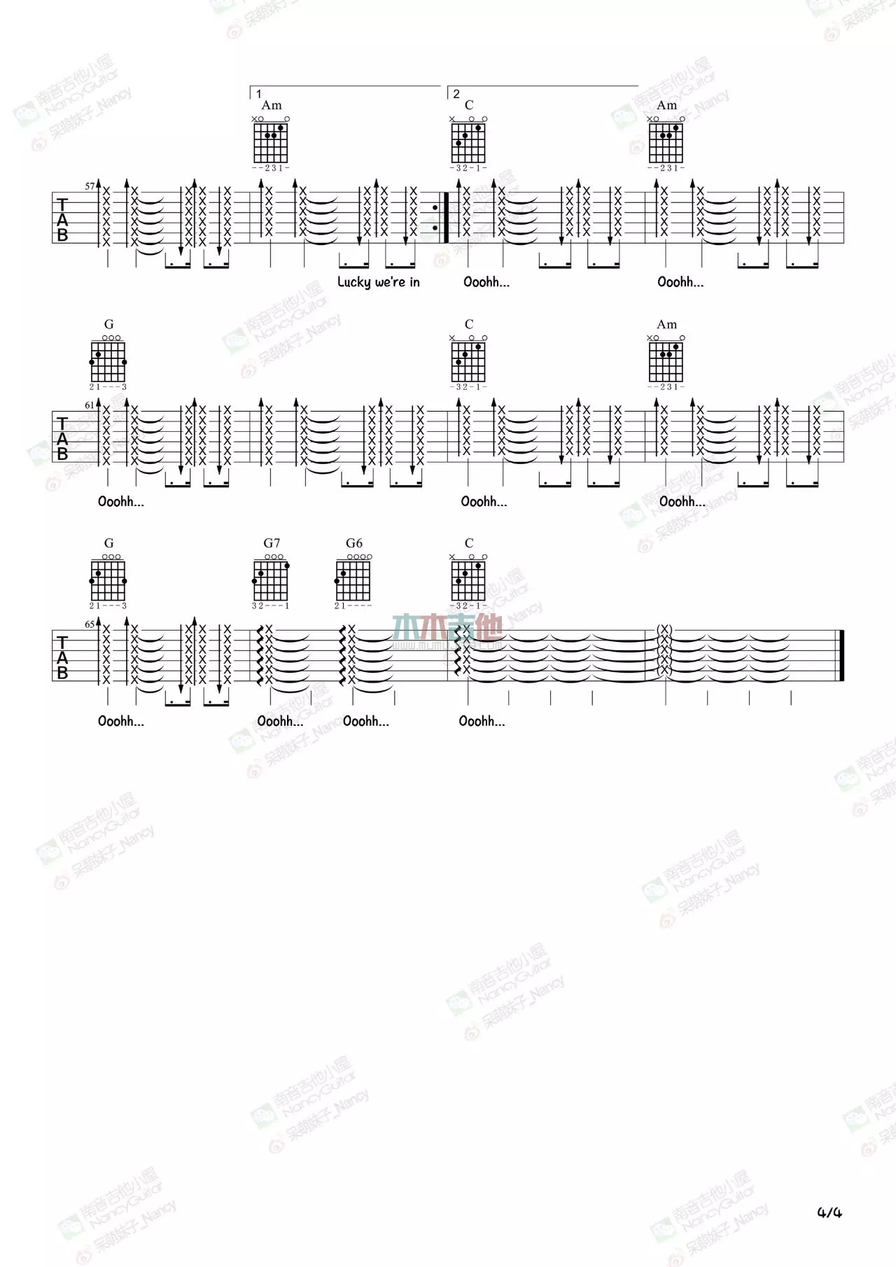 Jason,Mraz《Lucky》吉他谱-Guitar Music Score