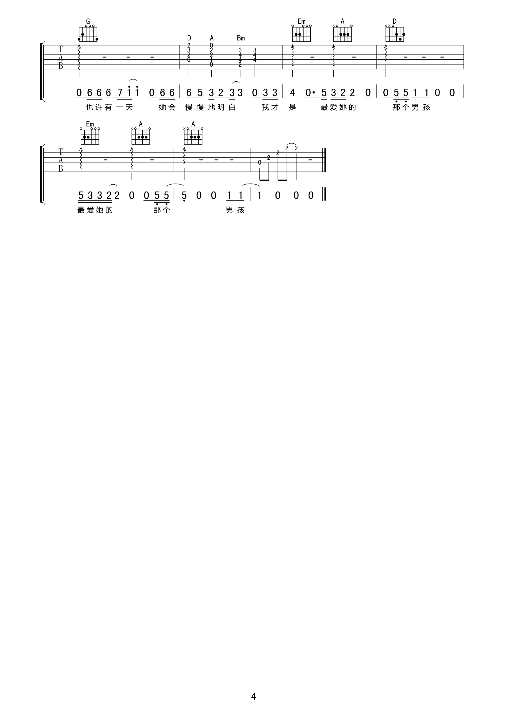 刘小天《杜小曼》吉他谱-Guitar Music Score