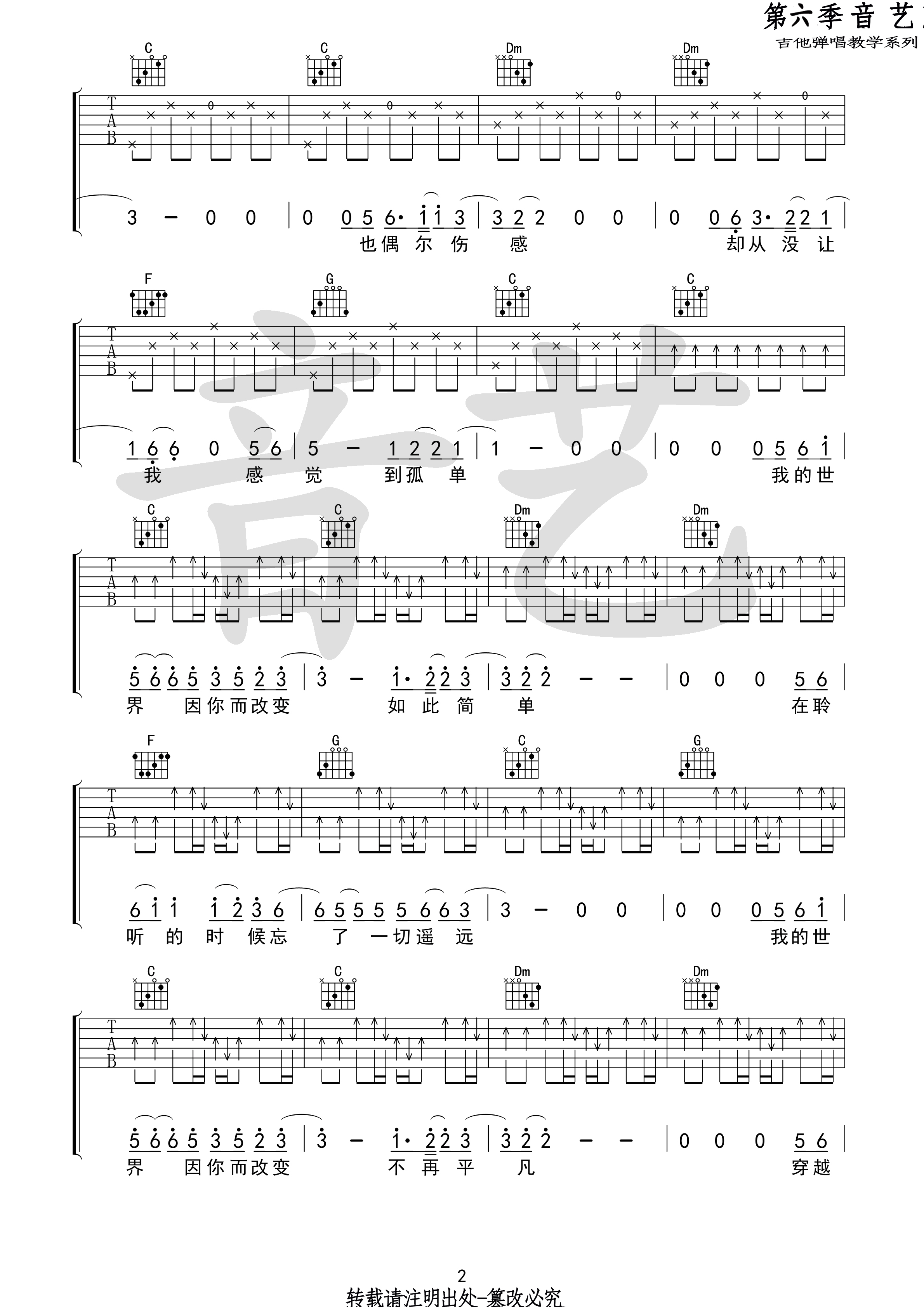 丢火车乐队《无限可能》吉他谱-Guitar Music Score