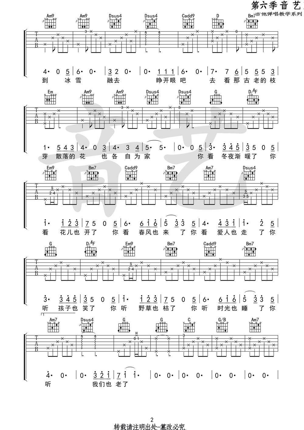 倪健《花落知多少》吉他谱-Guitar Music Score