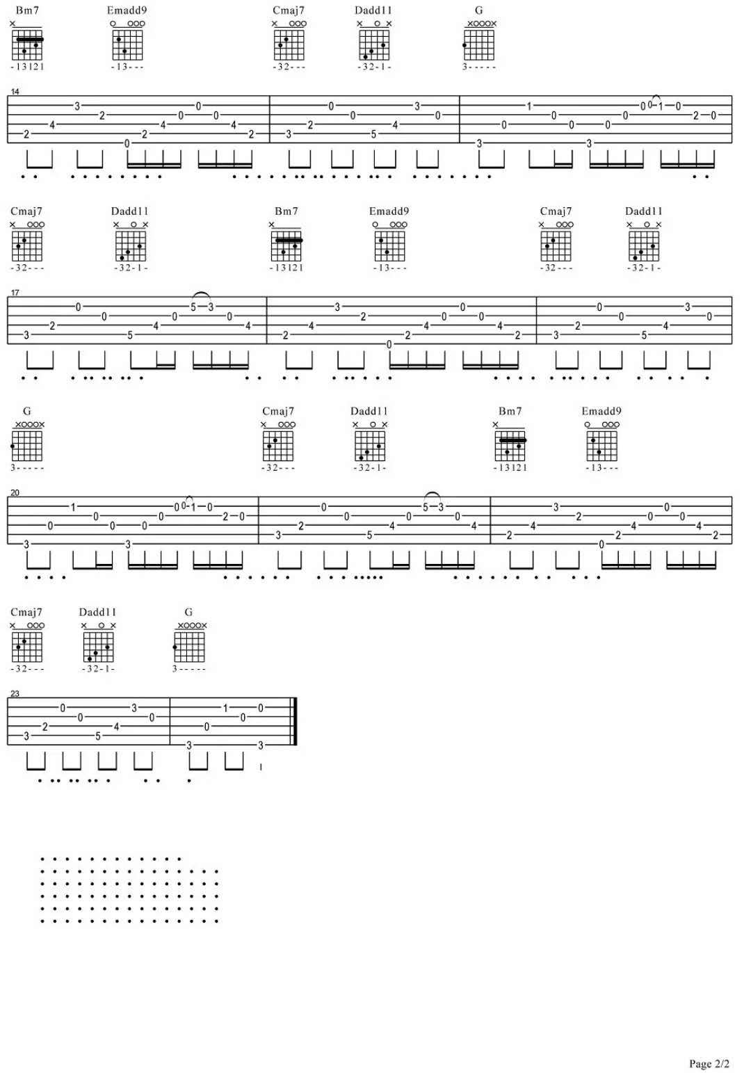 符禹迅《枯藤老树昏鸦》吉他谱(G调)-Guitar Music Score