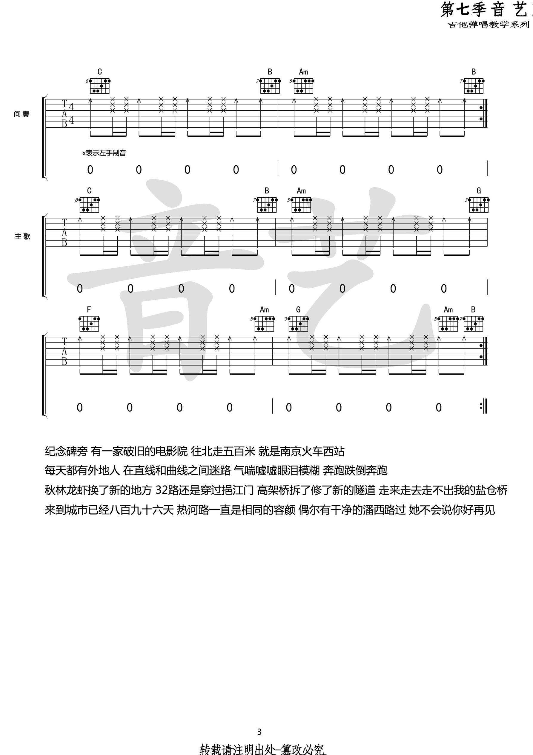 李志《热河》吉他谱(C调)-Guitar Music Score