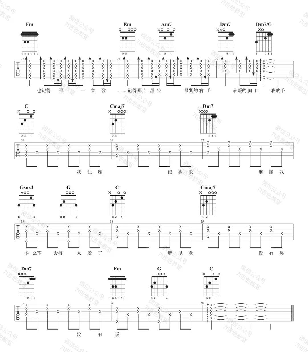 孙燕姿《我怀念的》吉他谱(C调)-Guitar Music Score