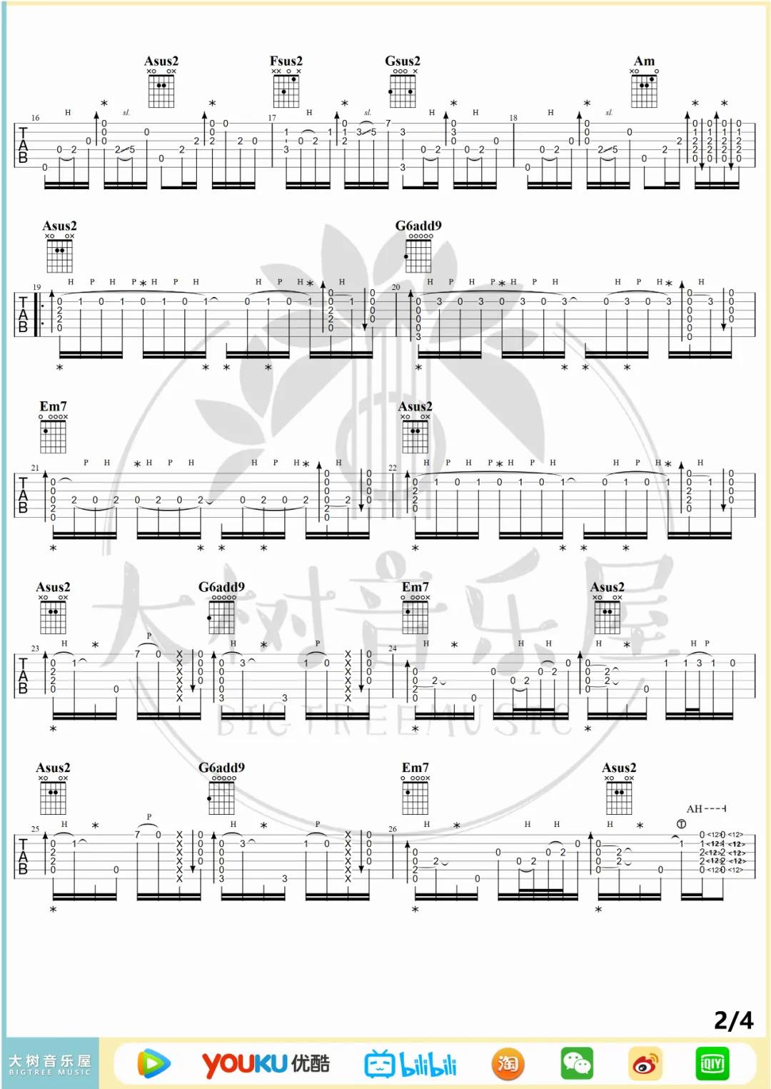 陈亮《无题（指弹）》吉他谱(C调)-Guitar Music Score