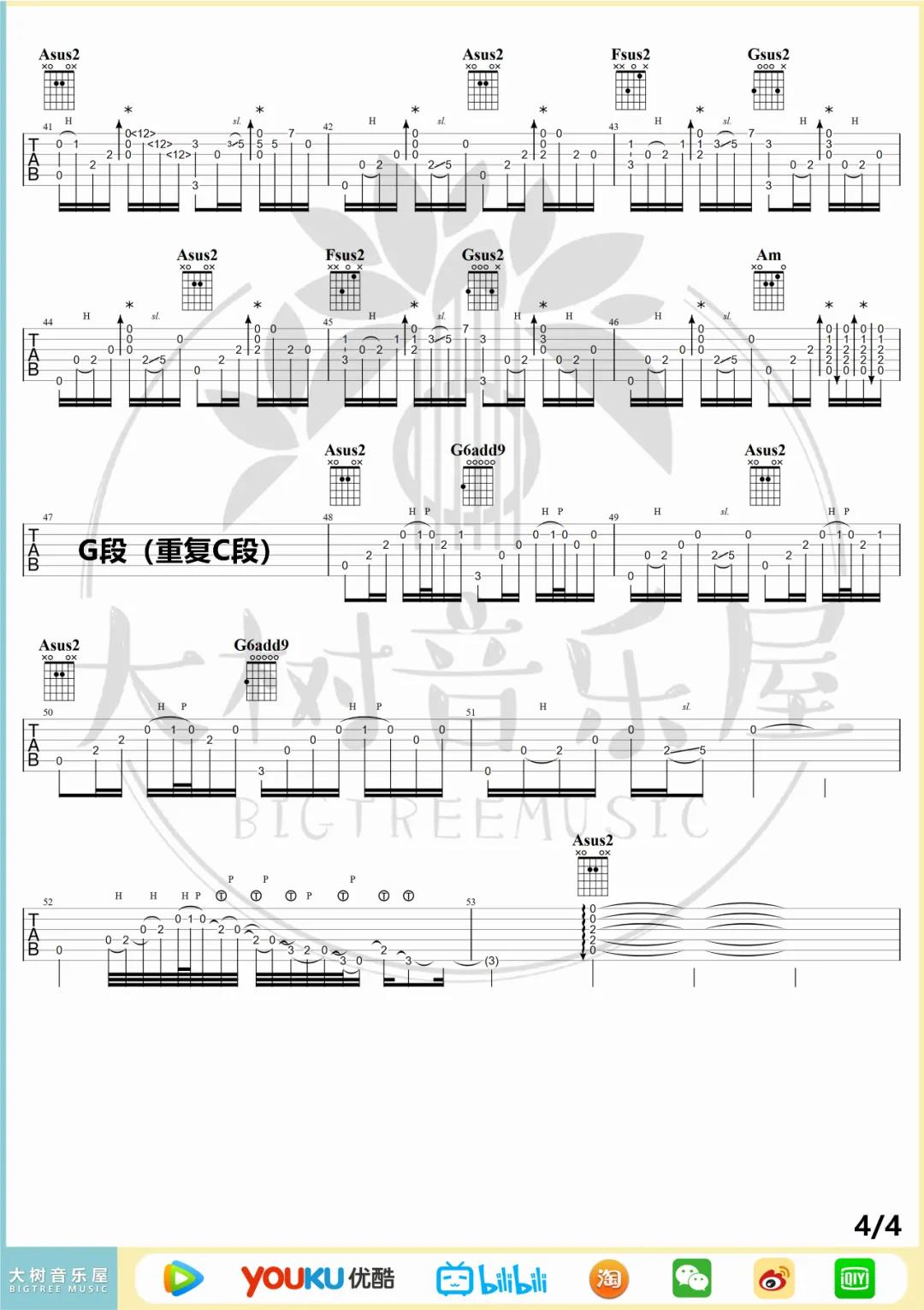 陈亮《无题（指弹）》吉他谱(C调)-Guitar Music Score