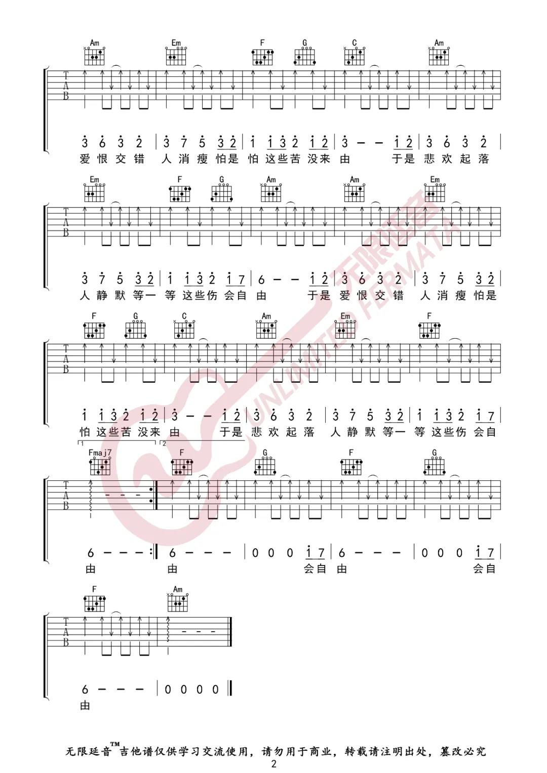 张雨生《口是心非》吉他谱(D调)-Guitar Music Score