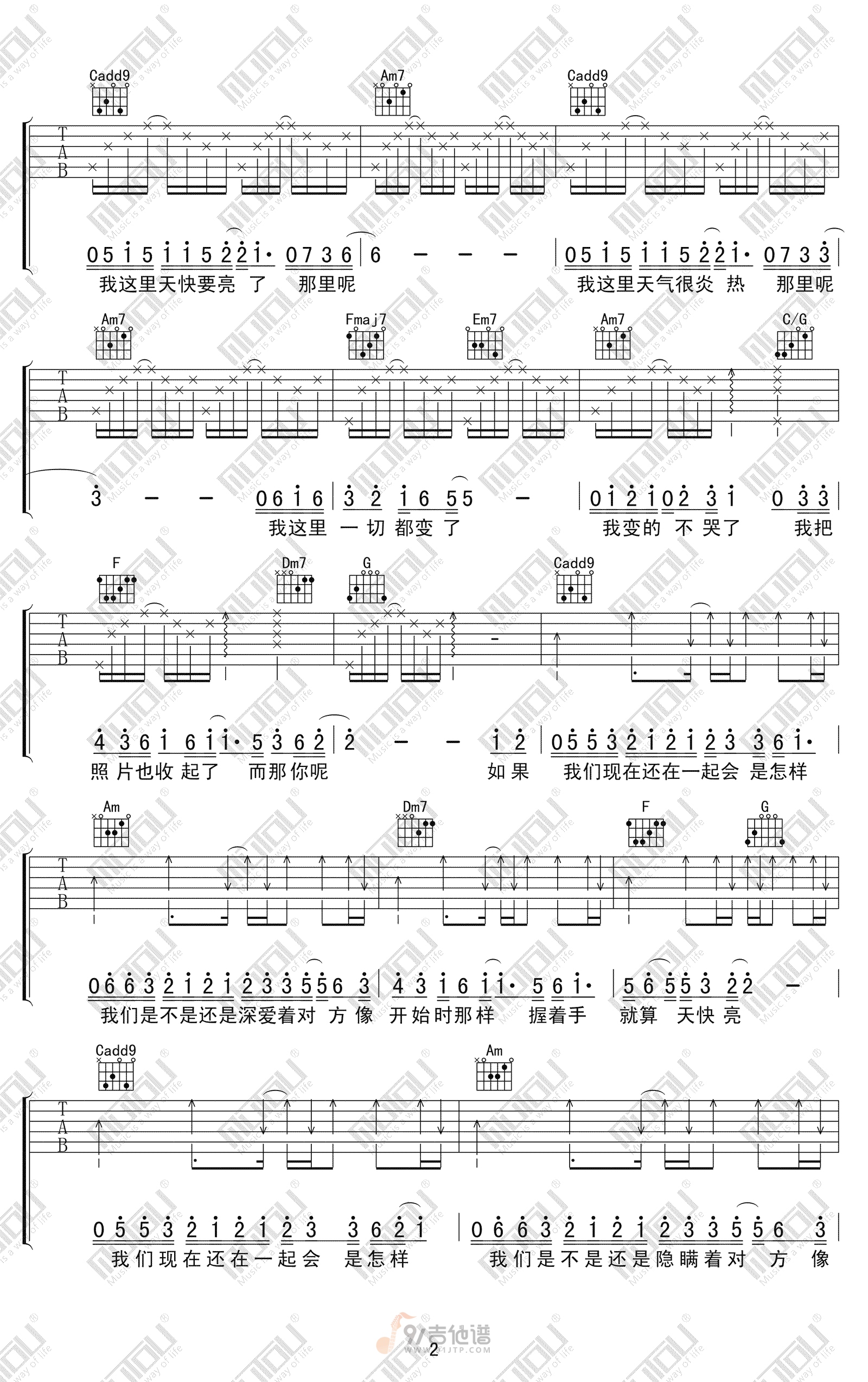 怎样吉他谱2-戴佩妮-C调指法