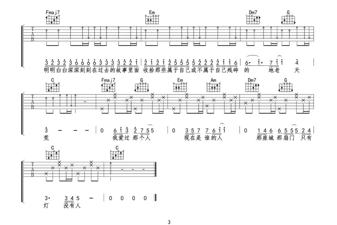 那个人吉他谱3-周延英-C调指法